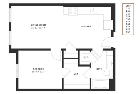 1 Bedroom A1-3